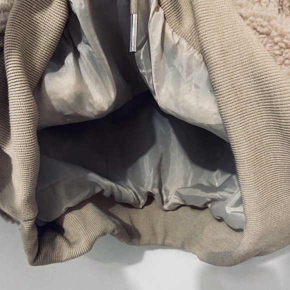 Ally Women's Size XS 8 Beige Teddy 1/2 Zip Pullover Oversized Longline Jumper - Picture 8 of 11